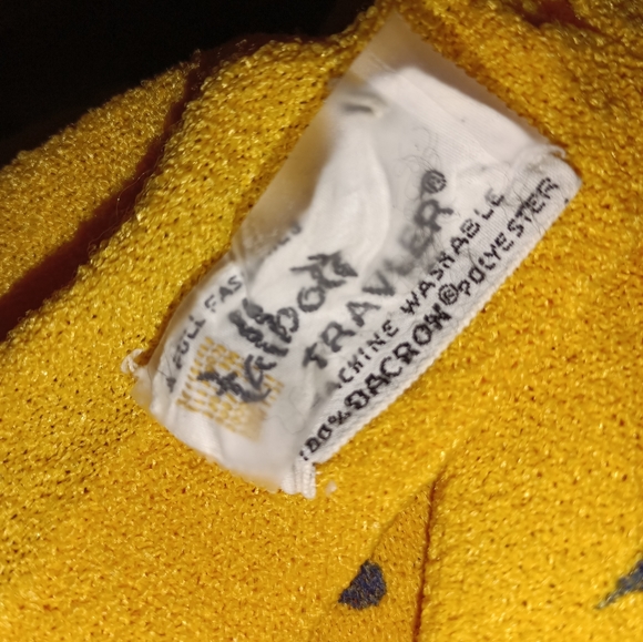 Vintage Talbot traveler mustard raindrop sleeveless knit top L - Picture 2 of 3